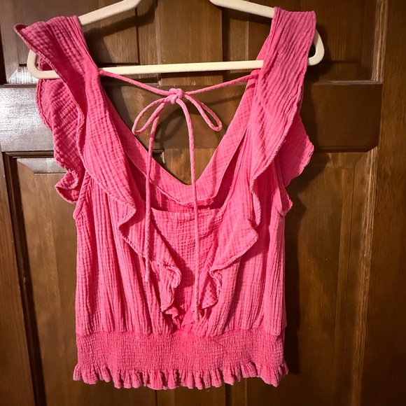 Bibi cotton gauze pink top size Large EUC - Picture 2 of 4